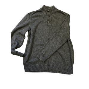 American Eagle Men’s XL Seriously‎ Soft Gray 1/4 Zip Button Mock Neck Sweater.